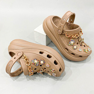 Dép crush unisex đế cao 6 phân full nhựa EVA cao cấp tặng kèm 10 jibbitz sticker, dép sục crush nam nữ đế bánh mỳ 6-7cm