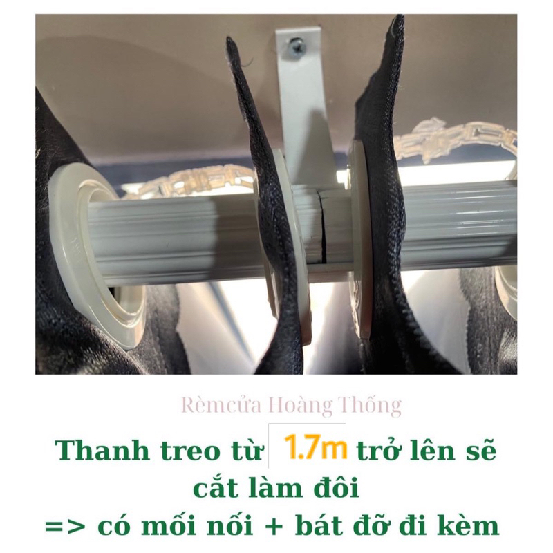 Thanh Treo Rèm Loại 1 đầy đủ phụ kiện, thanh rèm cửa, pát đỡ, đầu chụp, ốc vít, tắc kê.