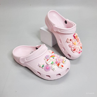 Dép classic clog unisex tặng kèm jibbitz charm dầy đẹp, dép sục nam nữ classic thiết kế đúc nguyên khối siêu nhẹ
