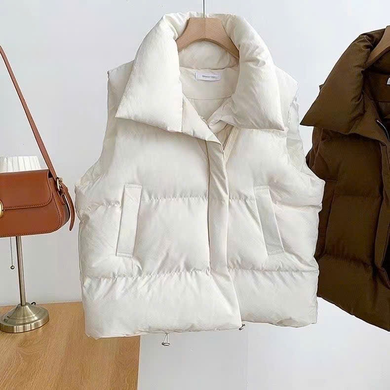 MEIQUIYI Áo phao ghi lê Unisex phom dài ba màu cơ bản trắng/đen/nâu giữ nhiệt tốt