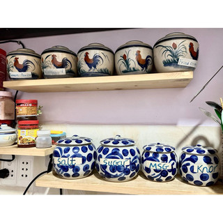 Thố Sứ Nâu/Chấm Bi Xanh Truyền Thống Cổ Xưa Nhiều Size  - Đựng Gà Tiềm Yến Chưng Không Chất Tạo Bóng - Gốm Xưa Nam Bộ
