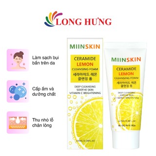 Sữa rửa mặt chanh MIINSKIN Ceramide Lemon Cleansing Foam (100ml)