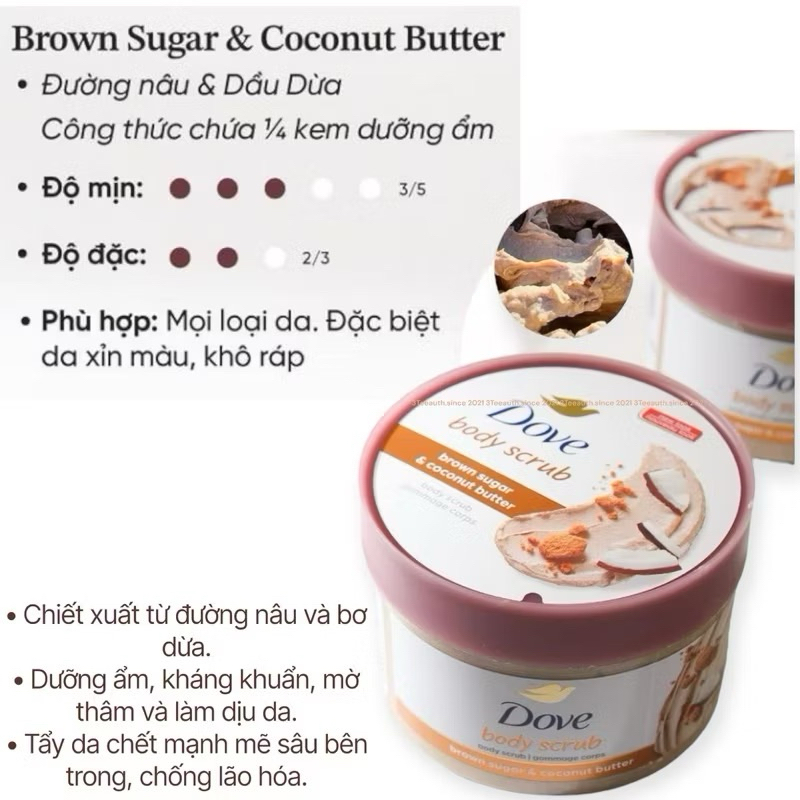 [ Bản Mỹ ] Tẩy tế bào tết toàn thân Body DOVE  - Dưỡng Trắng Dưỡng Ẩm Sạch Sâu ( 298g )