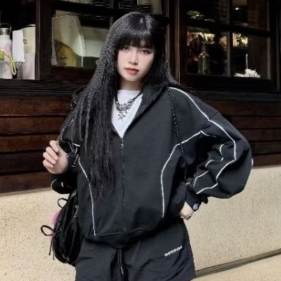 Tarbo.Club - Hoodie Zip Thêu -  Áo Khoác Nỉ Khoá Kéo Cổ Cao  Form Boxy Thời Trang Nam Nữ Unisex