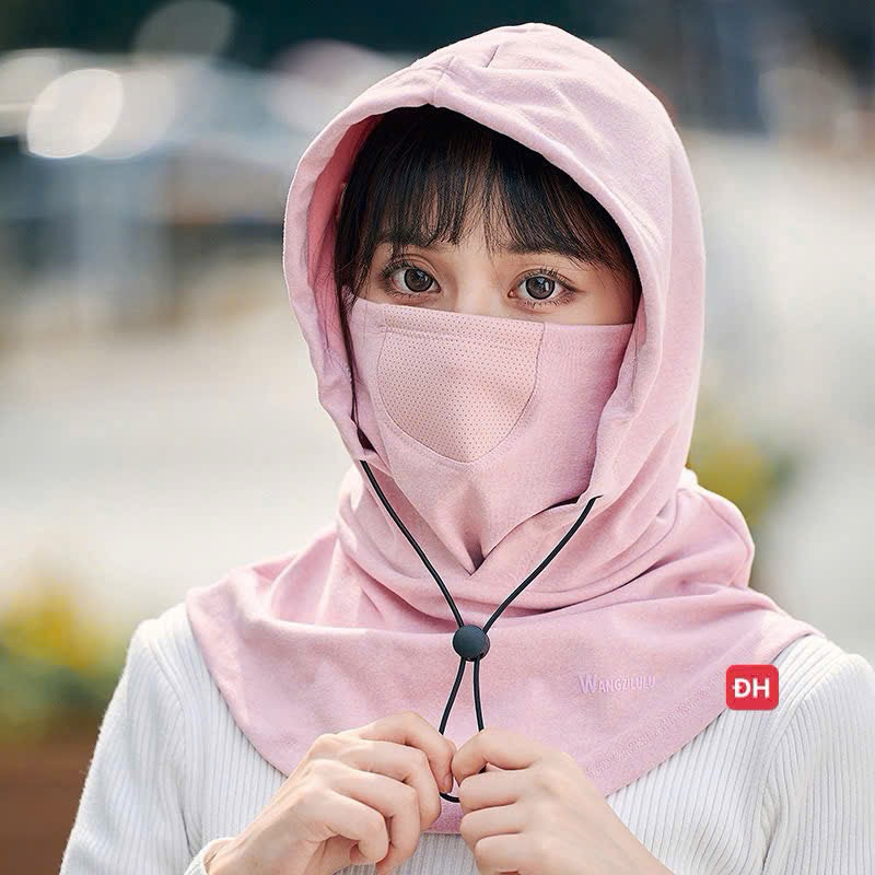 Mũ trùm đầu kèm mặt nạ phong cách Ninja chống nắng cho nam nữ đi xe hàng loại 1