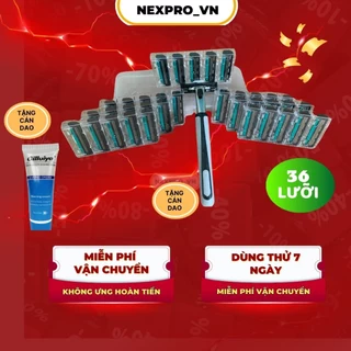 Set dao cạo râu và 36 lưỡi dao kép chính hiệu Luxury, tặng kèm tuýp kem cạo râu, giúp bạn cạo không đau, sảng khoái