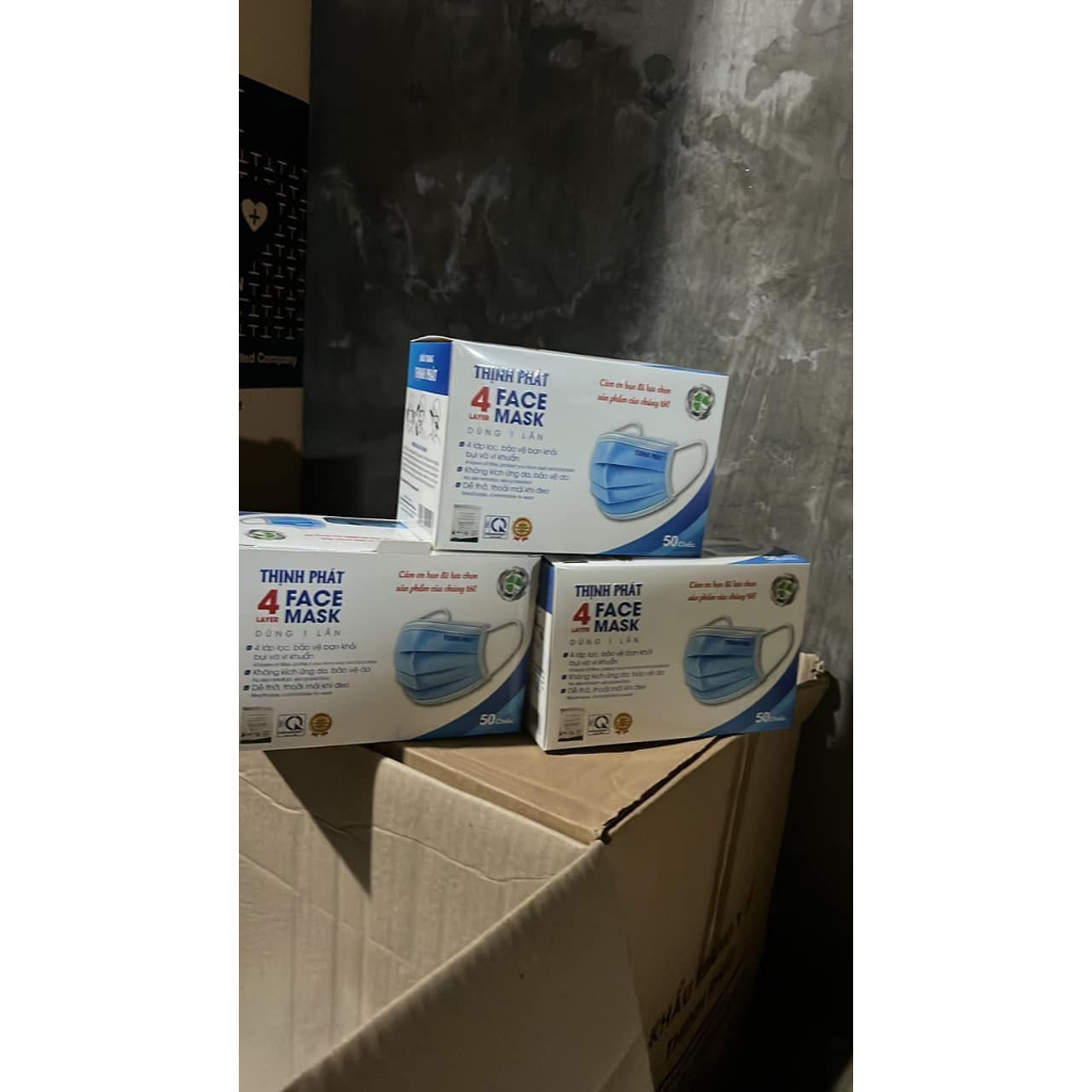 HỘP 50 KHẨU TRANG Y TẾ 4 LỚP THỊNH PHÁT CHO NGƯỜI LỚN VÀ TRẺ EM