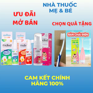 Midkid - Xịt Chống Sâu Răng Xanh Đỏ - Bọt Tập Đánh Răng Cho Bé - An Toàn Dịu Nhẹ