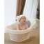 Mũ chùm đầu tắm bé 2 cục bông quấn trái tim phong cách Hàn Quốc