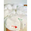 Mũ chùm đầu tắm bé 2 cục bông quấn trái tim phong cách Hàn Quốc