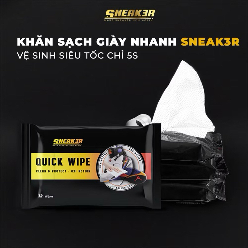 Khăn Lau Sạch Giày Nhanh Quick Wipe Sneak3r Công Nghệ Oxi Aciton GB