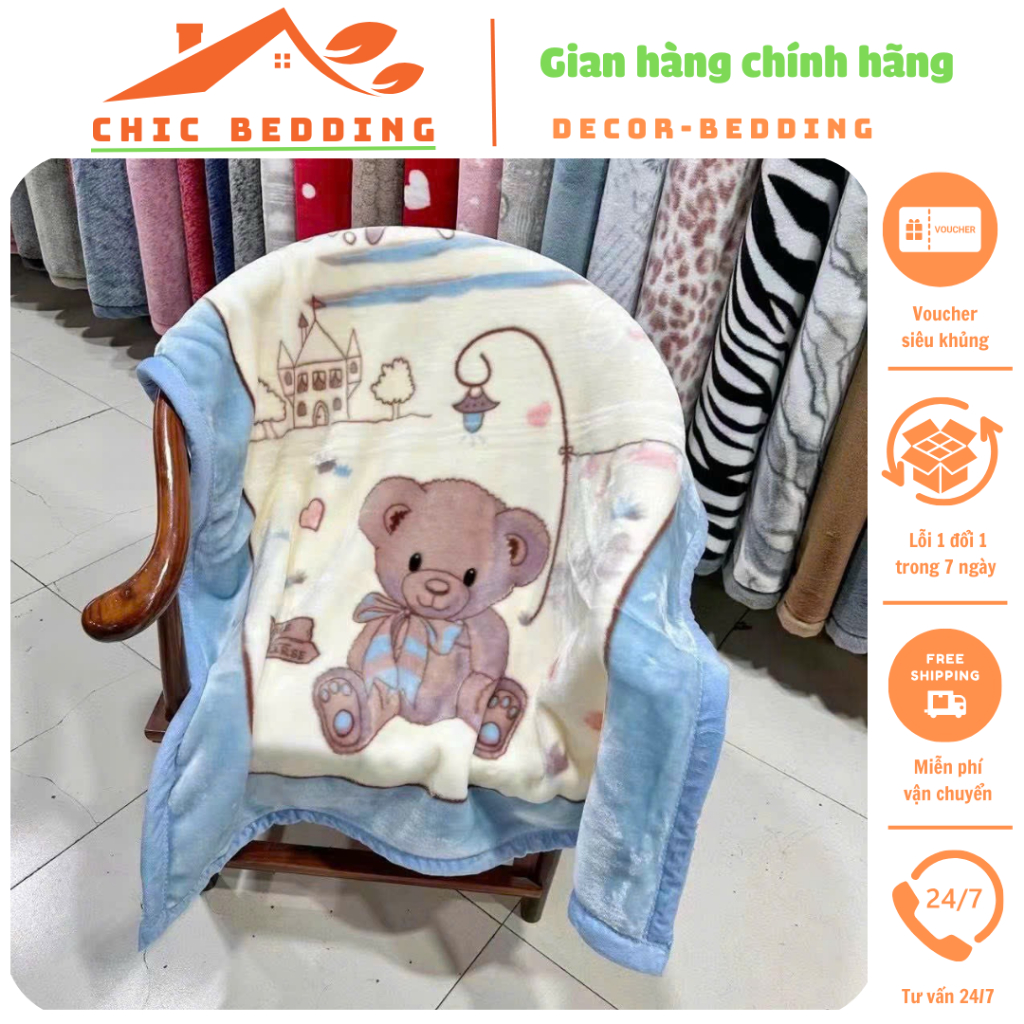 CHĂN TUYẾT 2 LỚP 1MX1M4 CHO BÉ , CHĂN LÔNG TUYẾT IN HÌNH 2 MẶT (ẢNH THẬT SHOP TỰ CHỤP)