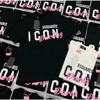 Áo phông nam nữ Premium cotton Dsq2 ngực in chữ icon chữ hồng darling cao cấp boy phố [M06]