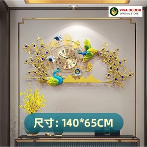 Đồng Hồ Treo Tường Trang Trí Công Phượng Khổng Tước Kim Trôi Lianzhang VIVA DEOCR V2929