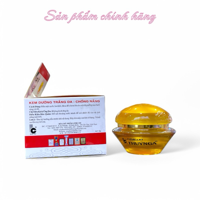 Kem Linh Chi Thúy Nga Dưỡng Trắng Tái Tạo Chống Nắng 12gram