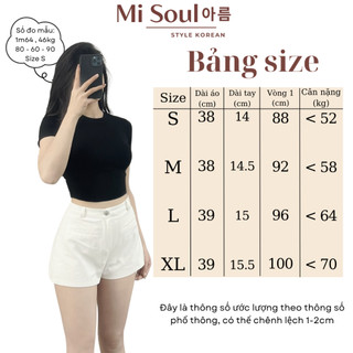 Áo Thun Cotton Croptop Nữ Ôm Body Cổ Tròn Cộc Tay Trơn Basic BigSize, Áo Croptop Tay Ngắn Misoul 390