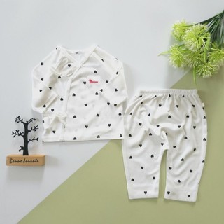 Bộ dài sơ sinh cột dây cao cấp chính hãng Bunny chất thun cotton cho bé 0-3 tháng