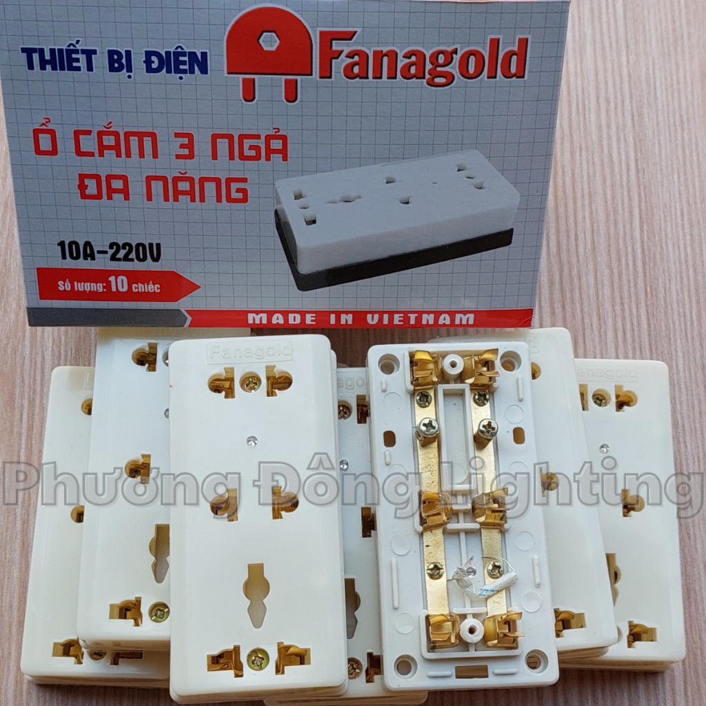 Ổ cắm 3 lỗ không dây nhựa ABS chống va đập cao cấp