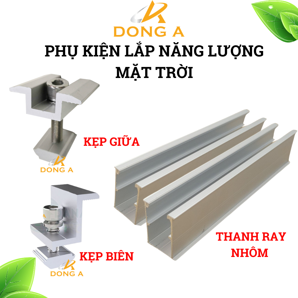 Thanh Ray Nhôm, Kẹp Biên, Kẹp Giữa, Mini Rail 16cm-20cm-30cm | Phụ Kiện Lắp Đặt Tấm Pin Năng Lượng Mặt Trời