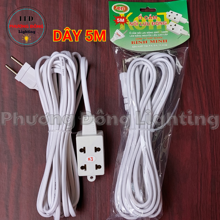 Ổ Cắm Đa Năng Liền Dây - Ổ cắm nối lưu động 3m - 5m Phích cắm chân tròn chắc chắn