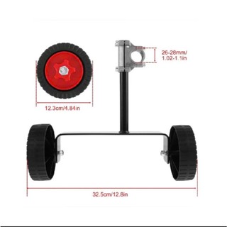 Bánh xe đẩy trợ lực dùng cho máy cắt cỏ (Gồm 2 đầu kẹp đường kính 26mm và 28mm)