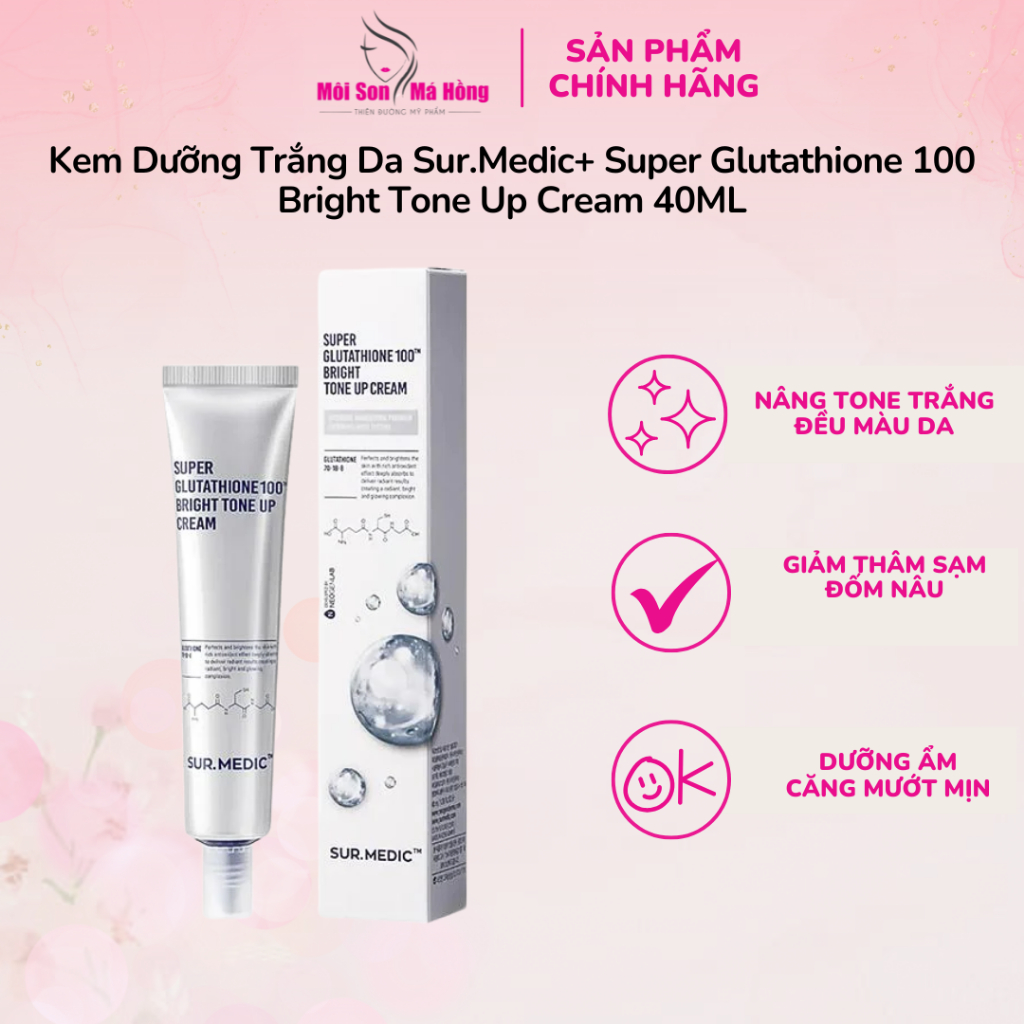 Kem Nng Tng Trng Da Sur.Medic+ Super Glutathione 100 Bright Tone Up Cream  40ml | Shopee Vit Nam