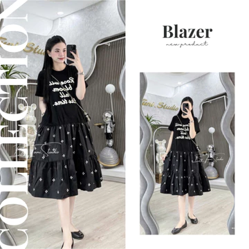 Đầm bầu thiết kế , váy bầu xinh dáng dài đuôi cá sao chất cotton họa tiết siêu xinh phù hợp mọi hoàn cảnh đầm bầu Elly