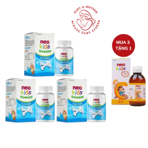💥Mua 3 tặng 1💥Neo Kids Gummies Canxi, Canxi Neo Kids dạng kẹo dẻo - Giúp bổ sung canxi hộp 60 viên