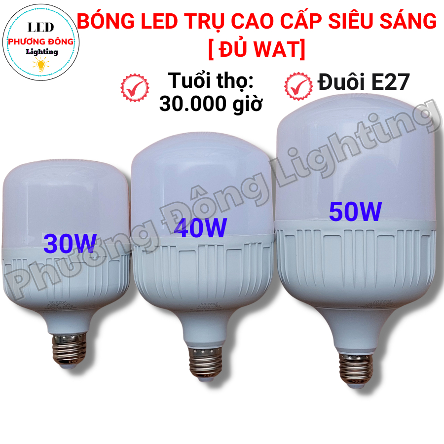 Bóng LED trụ cao cấp 30W - 40W - 50W [ Đủ Wat ] LOẠI TỐT BẢO HÀNH 12 THÁNG