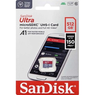 Thẻ nhớ MicroSDXC SanDisk Ultra A1 512GB 800x U1 đọc 150MB/s, ghi 35MB/s hỗ trợ video 2K (Đỏ) - Phụ Kiện Nhất Tín