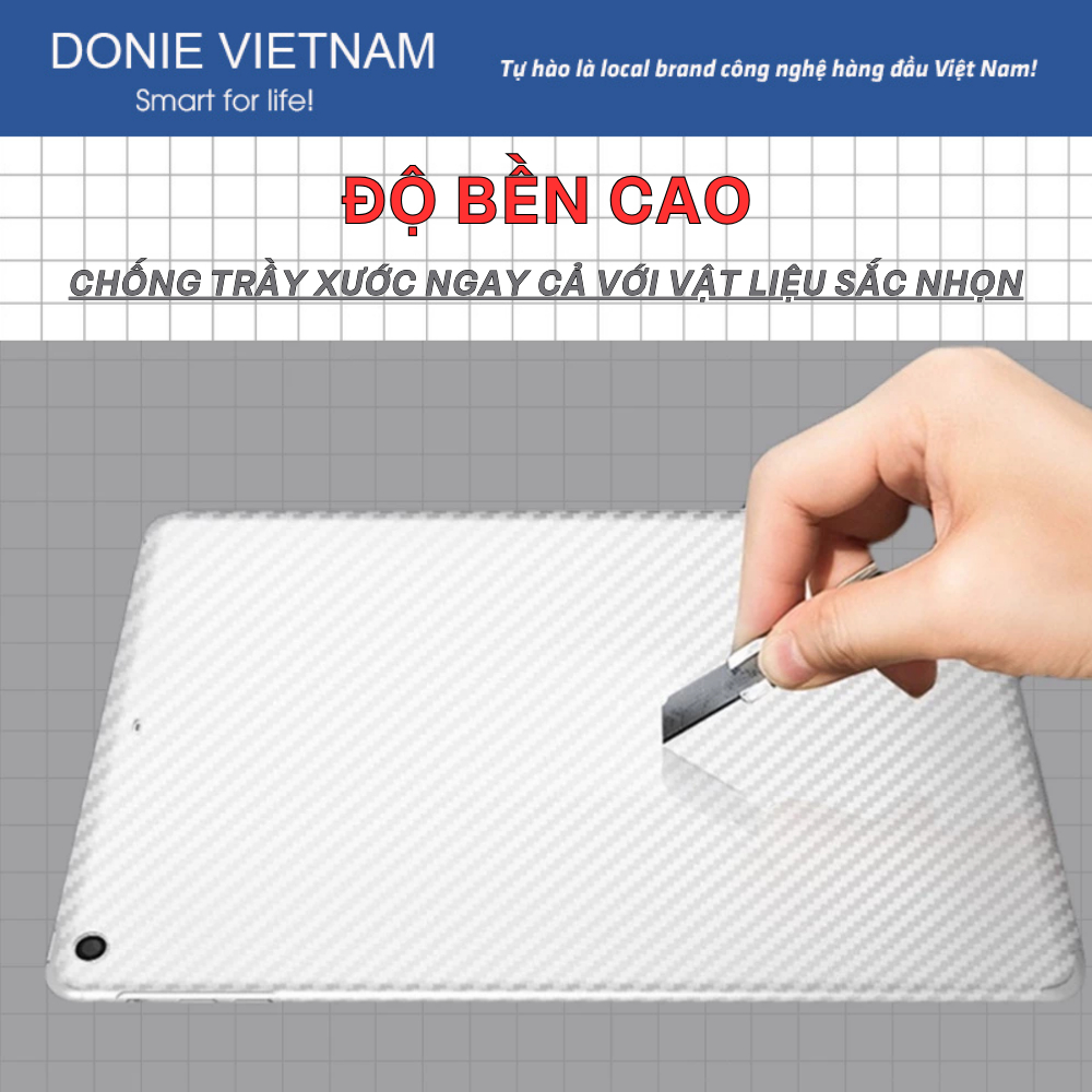 Miếng Dán Lưng Carbon Bảo Vệ Mặt Lưng iPad Chống Trầy Không Bám Vân Tay Gen 10/11 Air 6 | DONIE C10