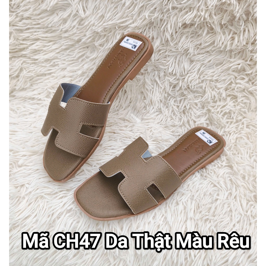 Dép nữ da sijn thật cao cấp dép chữ H palmyran mã CH47