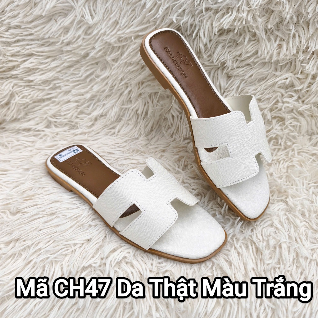 Dép nữ da sijn thật cao cấp dép chữ H palmyran mã CH47