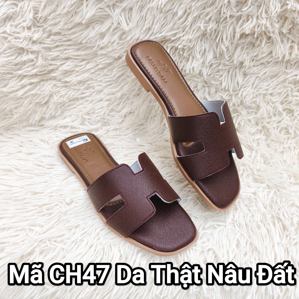 Dép nữ da sijn thật cao cấp dép chữ H palmyran mã CH47