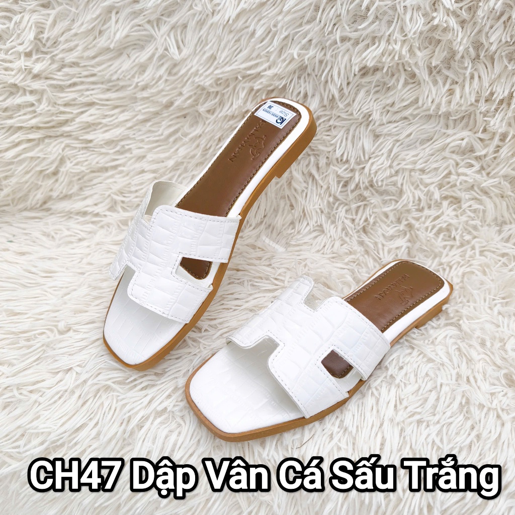 Dép nữ da sijn thật cao cấp dép chữ H palmyran mã CH47