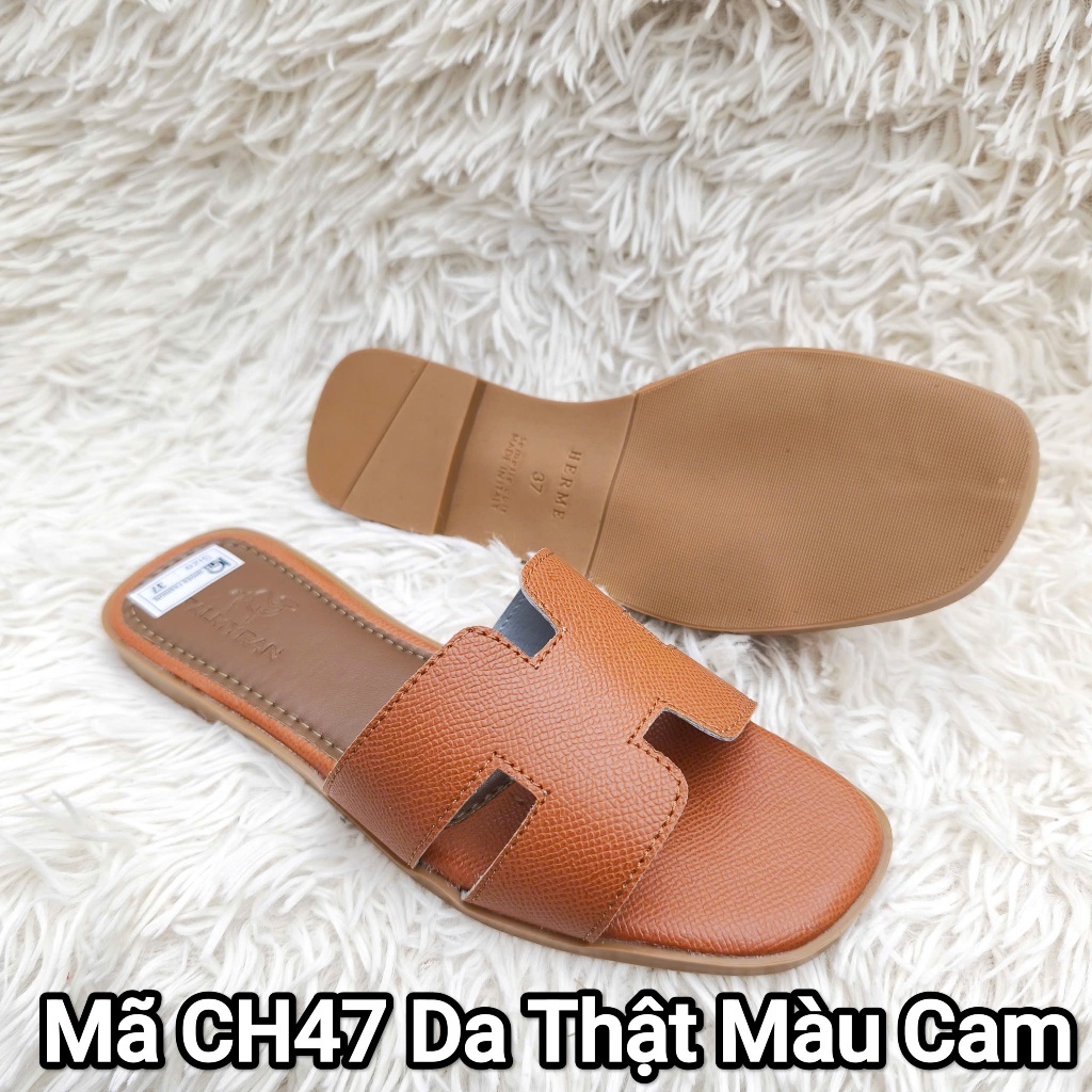 Dép nữ da sijn thật cao cấp dép chữ H palmyran mã CH47
