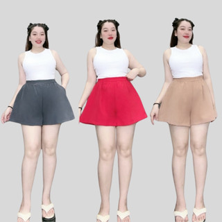 Quần Đùi Lưng Chun Bigsize Nữ Dáng Chữ A Ống Rộng Chất Vải Mềm Mát Cho CHubby Q500