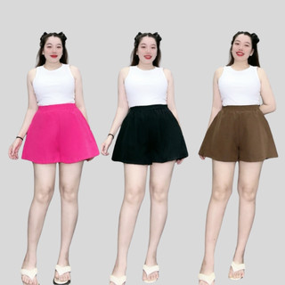 Quần Đùi Lưng Chun Bigsize Nữ Dáng Chữ A Ống Rộng Chất Vải Mềm Mát Cho CHubby Q500