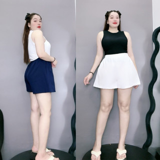 Quần Đùi Lưng Chun Bigsize Nữ Dáng Chữ A Ống Rộng Chất Vải Mềm Mát Cho CHubby Q500