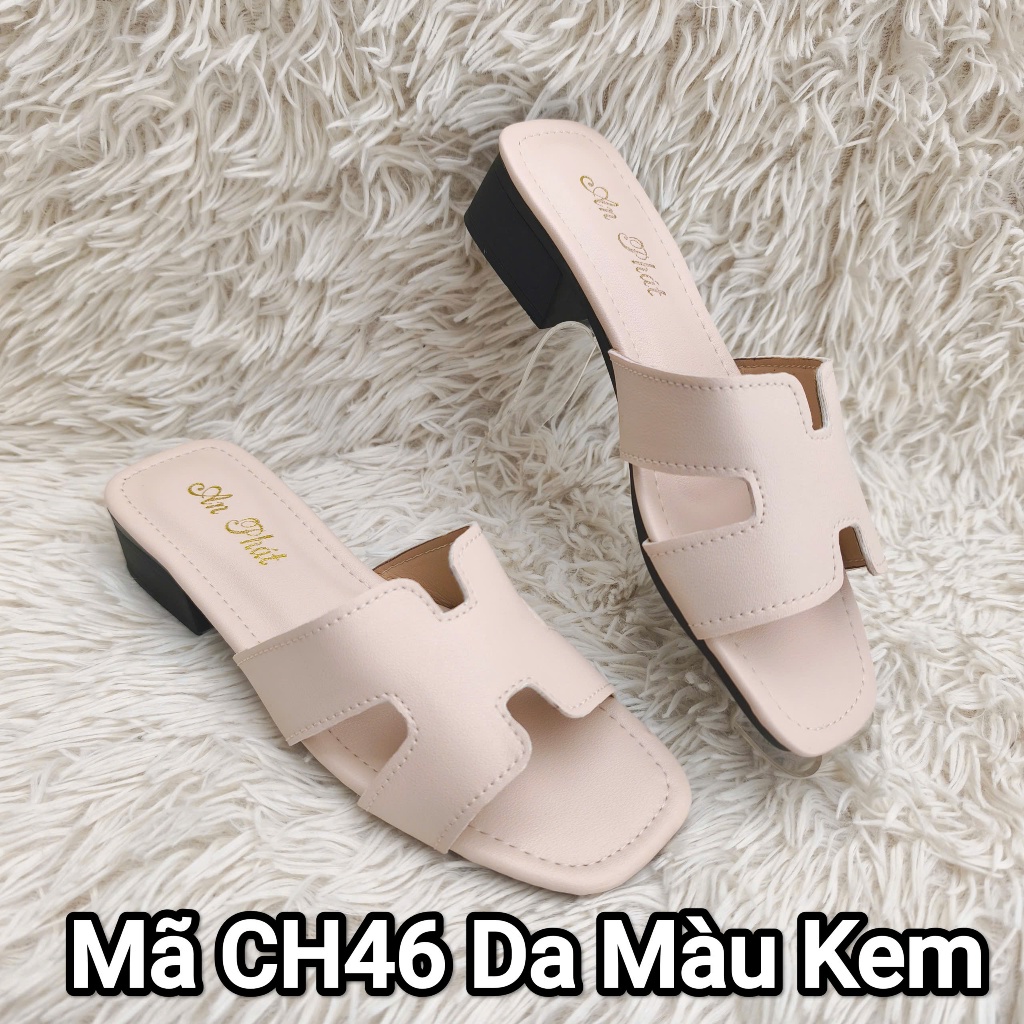 Dép nữ da sịn thật cao cấp dép chữ H mã CH46 palmyran