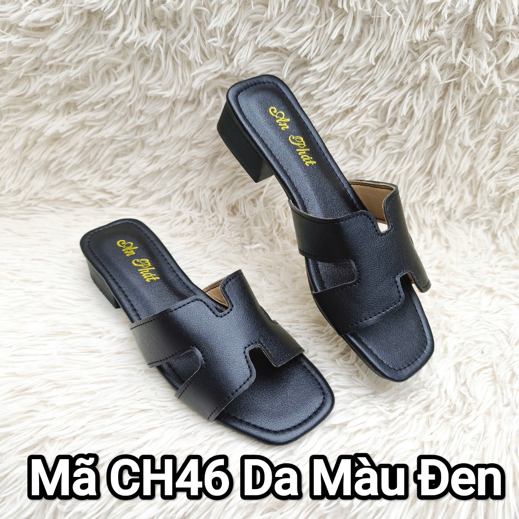 Dép nữ da sịn thật cao cấp dép chữ H mã CH46 palmyran
