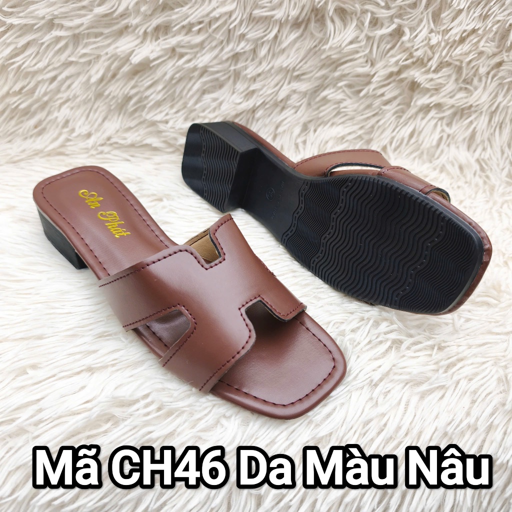 Dép nữ da sịn thật cao cấp dép chữ H mã CH46 palmyran