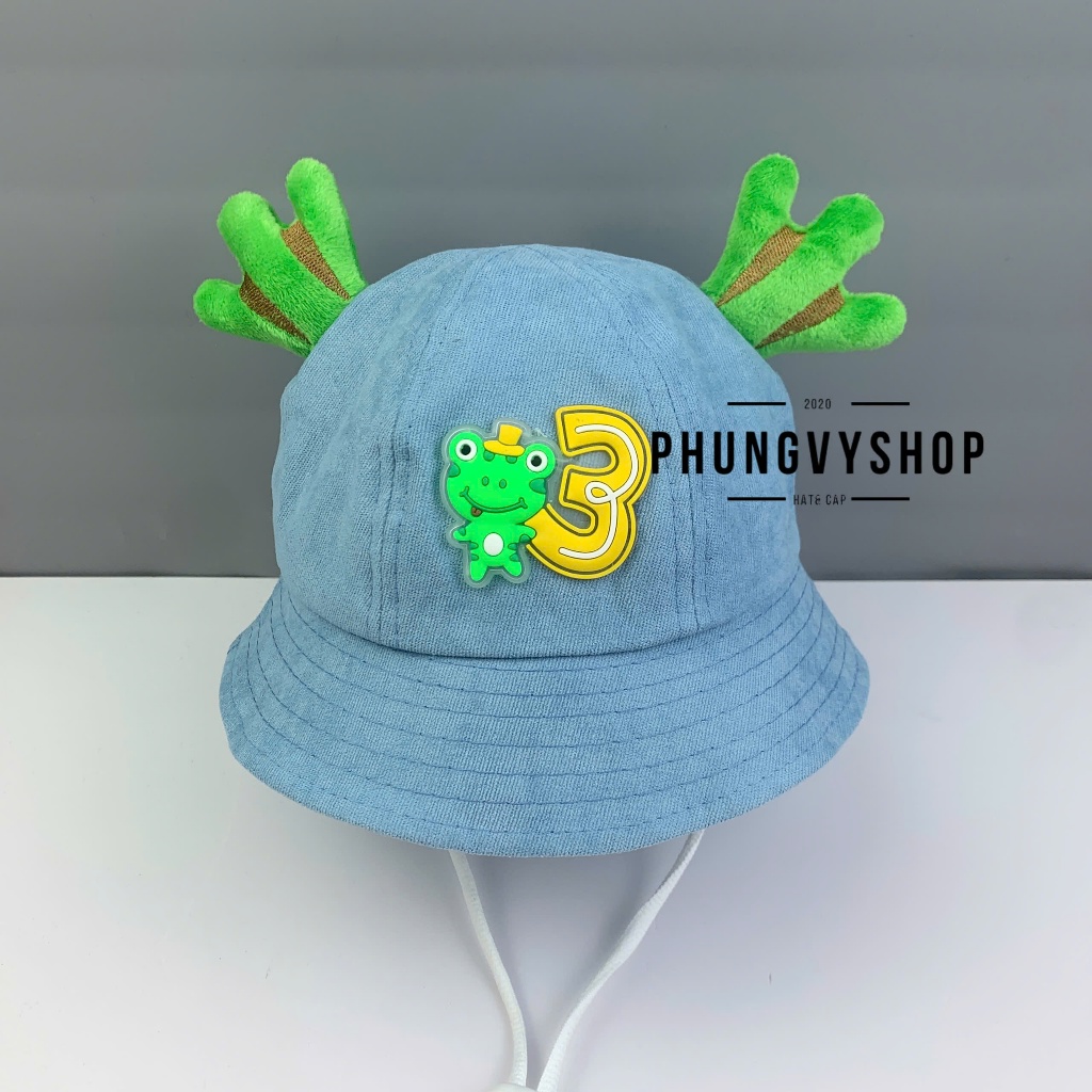 Bé Dưới 2Tuổi/Vđ 49cm_Mũ bucket tai bèo vành trai gái trẻ em phungvyshop-nón /Bo nhí ẾCH ÔM3 /