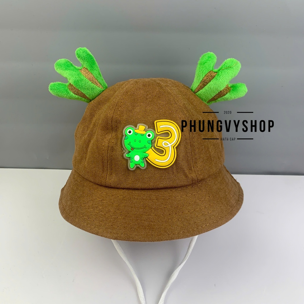 Bé Dưới 2Tuổi/Vđ 49cm_Mũ bucket tai bèo vành trai gái trẻ em phungvyshop-nón /Bo nhí ẾCH ÔM3 /