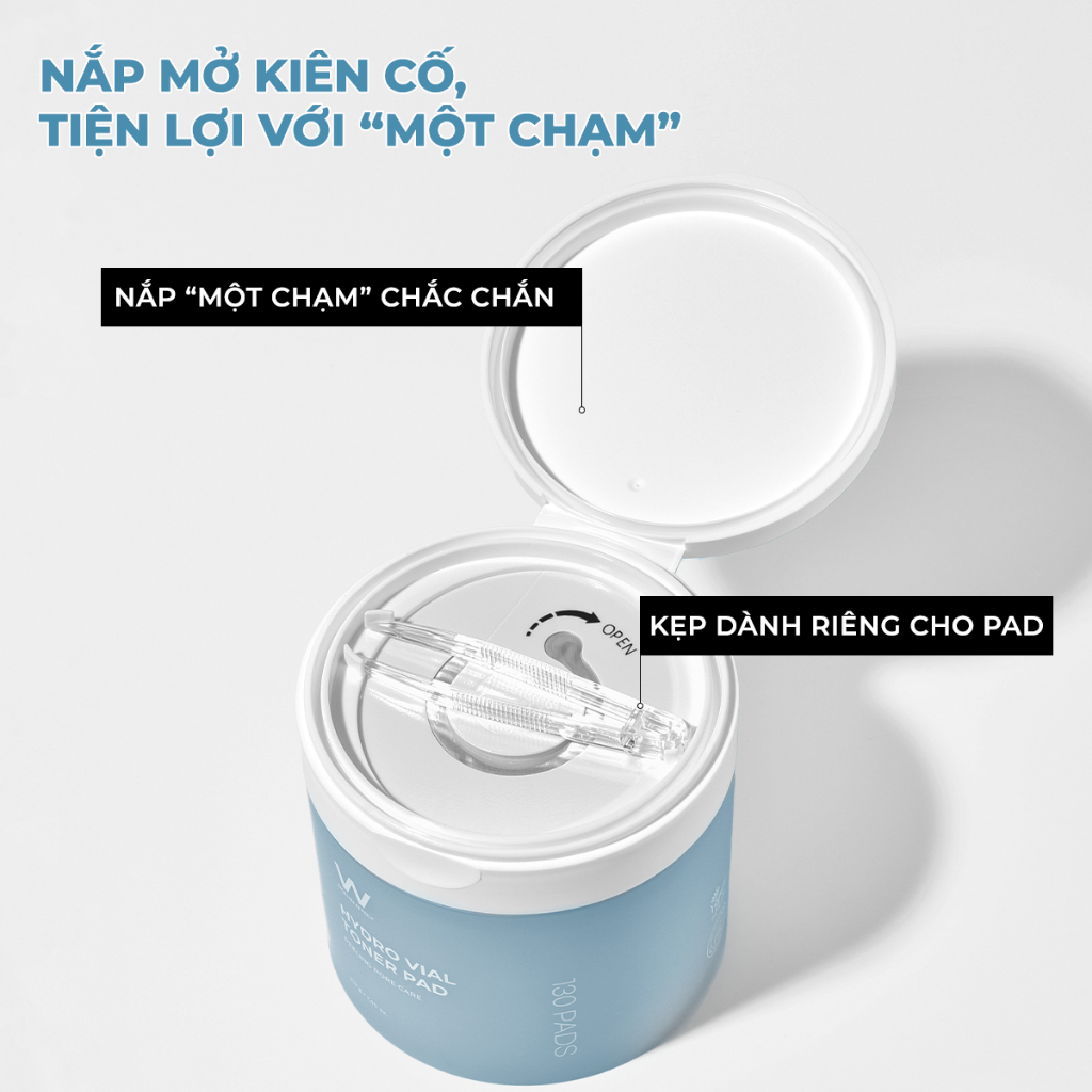 Ảnh Toner Pad Cấp Ẩm, Căng Bóng Da WonJin Effect Hydro Vial Toner PAD 130 Miếng 3