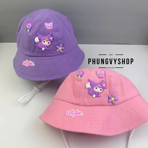 Bé 2-5 Tuổi/Vđ 52m_Mũ bucket tai bèo vành trai gái trẻ em phungvyshop-nón /Bo trung KUROMI BAY LOẠI MÚI NHUNG /