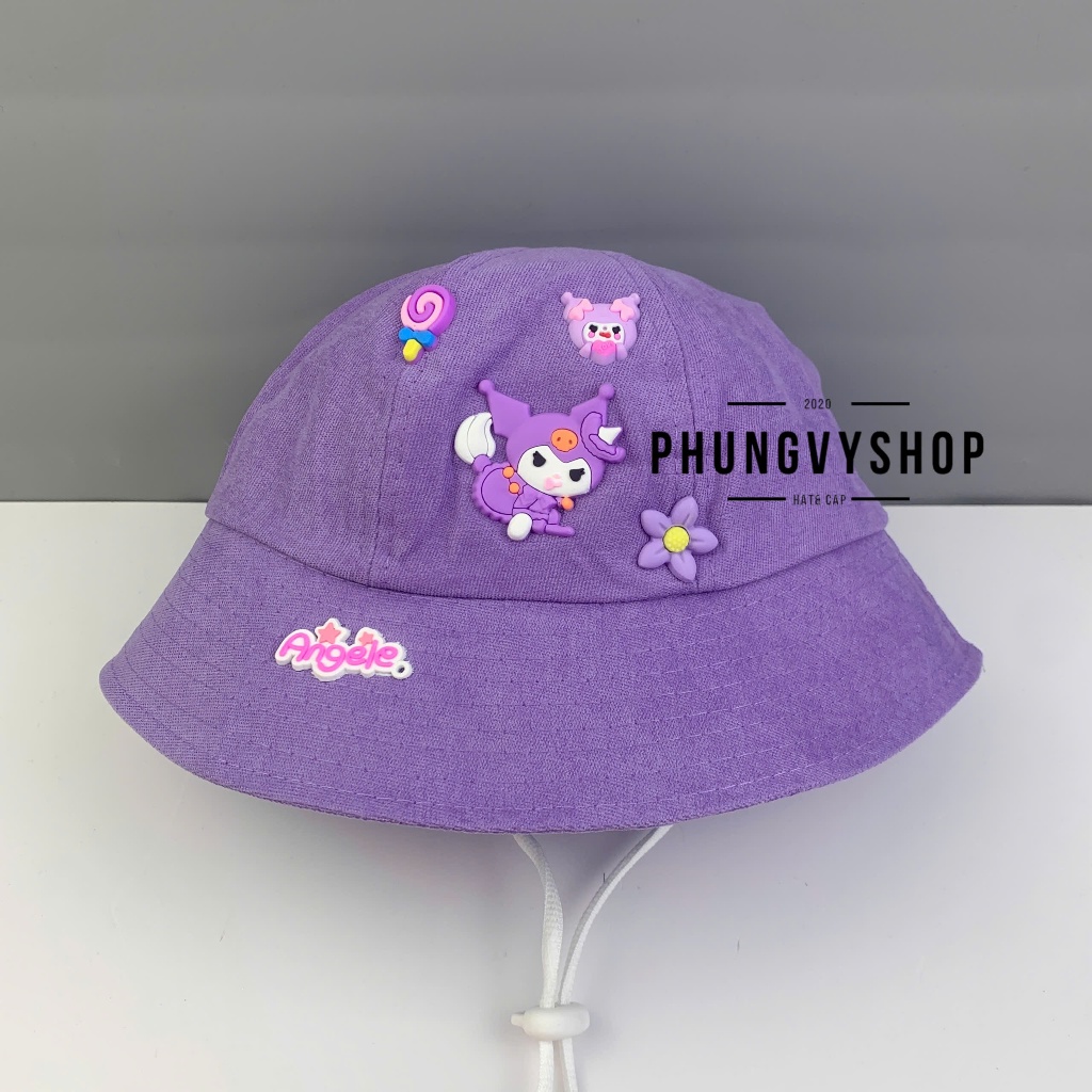 Bé 2-5 Tuổi/Vđ 52m_Mũ bucket tai bèo vành trai gái trẻ em phungvyshop-nón /Bo trung KUROMI BAY LOẠI MÚI NHUNG /