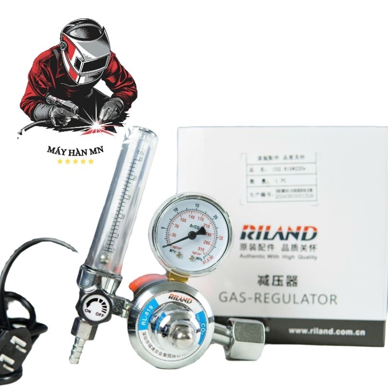 Đồng hồ khí CO2 loại 819 RILAND nguyên liệu đồng đã xi độ bền cao dùng ...