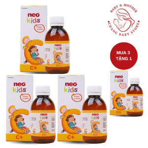 💥Mua 3 tặng 1💥Siro Vitamin C thiên nhiên Neo Kids C+, bổ sung Vitamin hỗ trợ tăng đề kháng 150ml