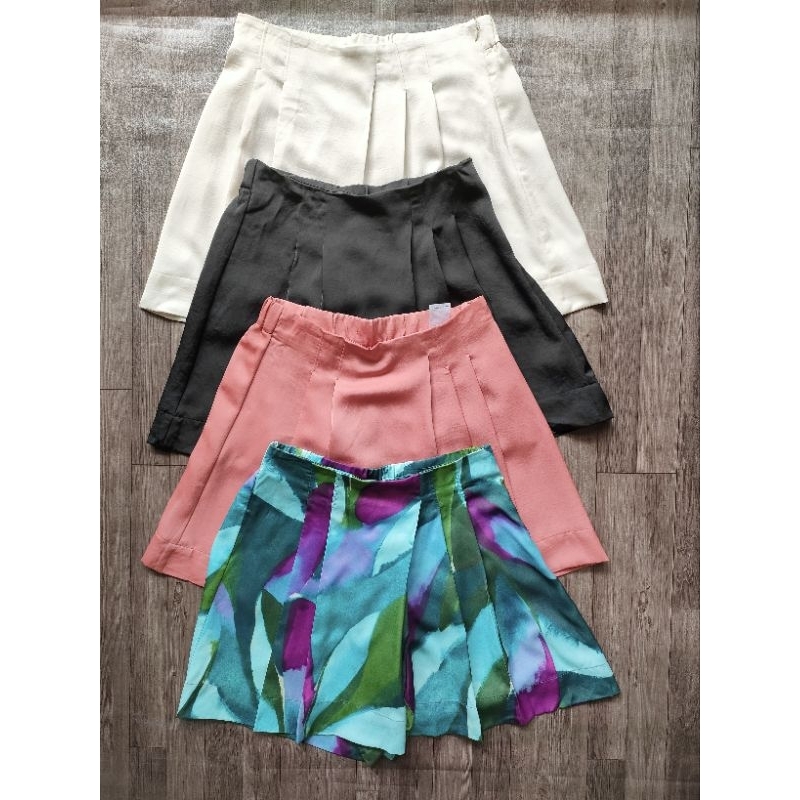 (Sale) Quần short lụa ống rộng xếp ly dạng váy Banana* bigsize - dư xịn